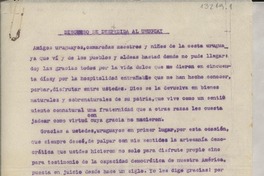 Discurso de despedida al Uruguay Discurso de despedida al Uruguay