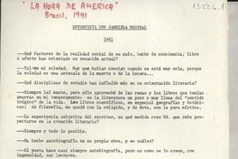 Entrevista con Gabriela Mistral Entrevista con Gabriela Mistral