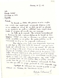 [Carta] 1952 dic. 21, Caracas [a] Gabriela Mistral, Rapallo