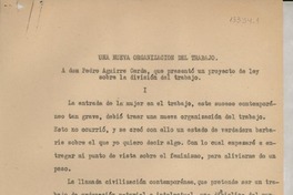 Una nueva organización del trabajo I Una nueva organización del trabajo I