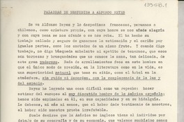 Palabras de despedida a Alfonso Reyes Palabras de despedida a Alfonso Reyes