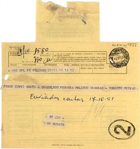 [Telegrama] 1951 oct. 15, Palermo [a] Gabriela Mistral, Nápoles