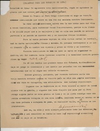 (Palabras para los Rotarios de Lima) (Palabras para los Rotarios de Lima)