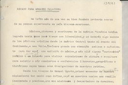 Recado para Armando Palacios Recado para Armando Palacios