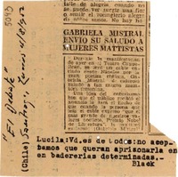 [Carta] 1952 ago. 4, Santiago, Chile [a] Lucila
