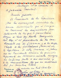 [Carta] 1956 nov. 15, Santiago [a] Gabriela Mistral