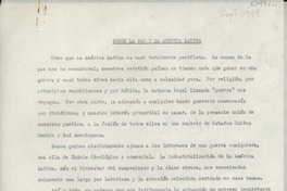 Sobre la paz y la América Latina Sobre la paz y la América Latina