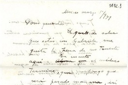 [Carta] 1949 mar. 1, México [a] Doris Dana