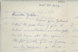 [Carta] 1952 nov. 12, Roma, [Italia] [a] Gilda Péndola