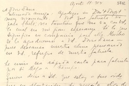 [Carta] 1954 ago. 11, [Uruguay] [a] Gabriela Mistral