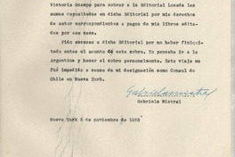 [Carta] 1955 nov. 5, Nueva York, [EE.UU.] [a la] Editorial Losada, Buenos Aires, [Argentina]