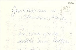 [Carta] [1952] ago. 1, [Italia] [a] Gabriela Mistral