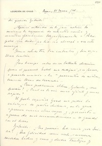 [Carta] 1946 ene. 21, Berna, [Suiza] [a] Gabriela [Mistral]