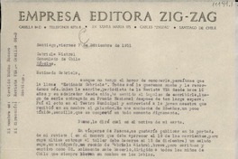 [Carta] 1951 dic. 7, Santiago, Chile [a] Gabriela Mistral, Consulado de Chile, Nápoles, [Italia]