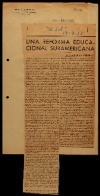 Una reforma educacional suramericana Una reforma educacional suramericana