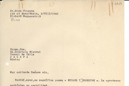 [Carta] 1949 ago. 5, Bonn, [Alemania] [a] Gabriela Mistral, Jalapa, México