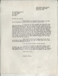 [Carta] 1947 Apr. 16, Monrovia, California [a] Armitage Watkins, New York