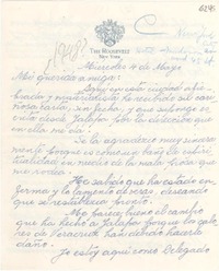 [Carta] 1948 mayo 4, Nueva York [a] Gabriela Mistral