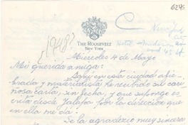 [Carta] 1948 mayo 4, Nueva York [a] Gabriela Mistral