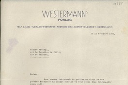[Carta] 1945 nov. 13, [Copenhague], [Dinamarca] [a] [Gabriela] Mistral, Rio de Janeiro, [Brasil]