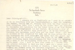 [Carta] 1949 jul. 20, India [a] [Gabriela Mistral]