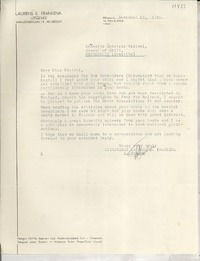 [Carta] 1945 Dec. 12, Hilversum, [Holanda] [a] Señorita Gabriele Mistral, Consul of Chili, Petropolis (Brazilie)