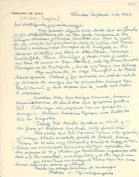 [Carta] 1954 sept. 11, Londres, [Inglaterra] [a] Gabriela Mistral