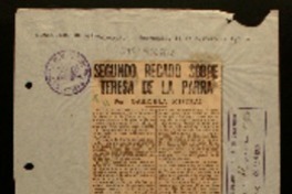 Segundo recado sobre Teresa de la Parra Segundo recado sobre Teresa de la Parra