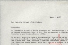 [Carta] 1965 Mar. 1, [New York, Estados Unidos] [a] Aguilar S. A. de Ediciones, Juan Bravo 38, Madrid, Spain