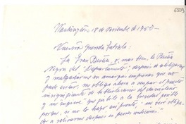 [Carta] 1950 nov. 18, Washington [a] Gabriela Mistral