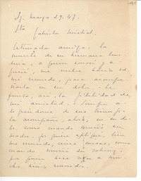 [Carta] 1947 mayo 29, [Santiago, Chile] [a] Gabriela Mistral