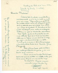 [Carta] 1949 ene. 9, Santiago de Chile [a] Gabriela Mistral, Veracruz
