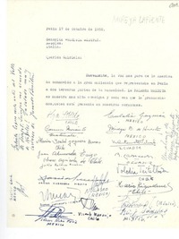 [Carta] 1952 oct. 17, Pekín [a] Gabriela Mistral, Nápoles, Italia
