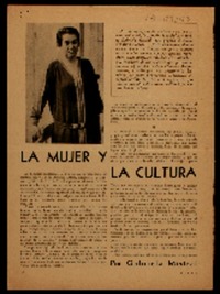 La mujer y la cultura La mujer y la cultura