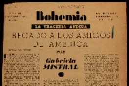 Recado a los amigos de América la tragedia andina Recado a los amigos de América la tragedia andina