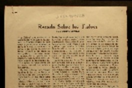 Recado sobre los Tlalocs Recado sobre los Tlalocs