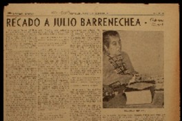 Recado a Julio Barrenechea Recado a Julio Barrenechea