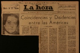 Coincidencias y disidencias entre las Américas. Gabriela Mistral. Coincidencias y disidencias entre las Américas. Gabriela Mistral.