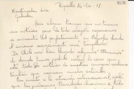 [Carta] 1951 dic. 14, Rapallo, [Italia] [a] Gabriela Mistral
