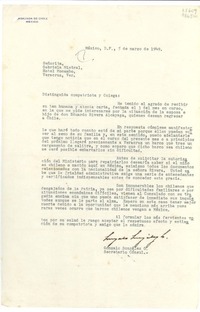 [Carta] 1949 mar. 5, México, D.F., [México] [a la] Señorita Gabriela Mistral, Hotel Mocambo, Veracruz, Ver., [México]
