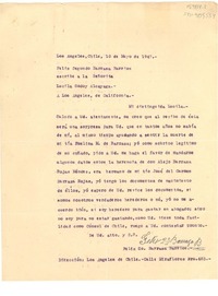 [Carta] 1947 mayo 10, Los Angeles, Chile[a] Lucila Godoy Alcayaga, Los Angeles, California, [Estados Unidos]
