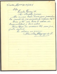[Carta] 1947 mar. 30, Vicuña, [Chile] [a] Lucila Godoy A.