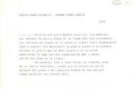 Cartas para Colombia Germán Pardo García, 1933 Cartas para Colombia Germán Pardo García, 1933