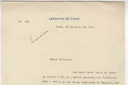 [Carta], 1914 jul. 29 Roma, Italia [a] Carlos Silva Cruz [manuscrito]