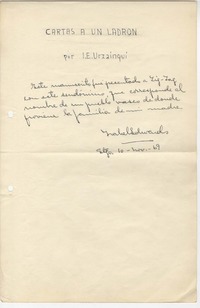 Cartas a un ladrón