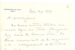 [Carta] 1954 noviembre, París, Francia [a] Joaquín Edwards Bello