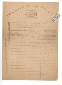 [Telegrama] 1945 jun. 12, Peumo, Chile [a] Joaquín Edwards Bello