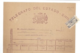 [Telegrama] 1945 jun. 12, Peumo, Chile [a] Joaquín Edwards Bello