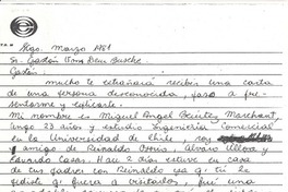 [Carta] 1981 marzo, Santiago, Chile [a] Gastón von dem Bussche, [New York]