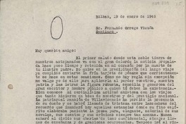 [Carta] 1949 enero 19, Bilbao, España [a] Fernando Orrego Vicuña, Santiago [Chile]